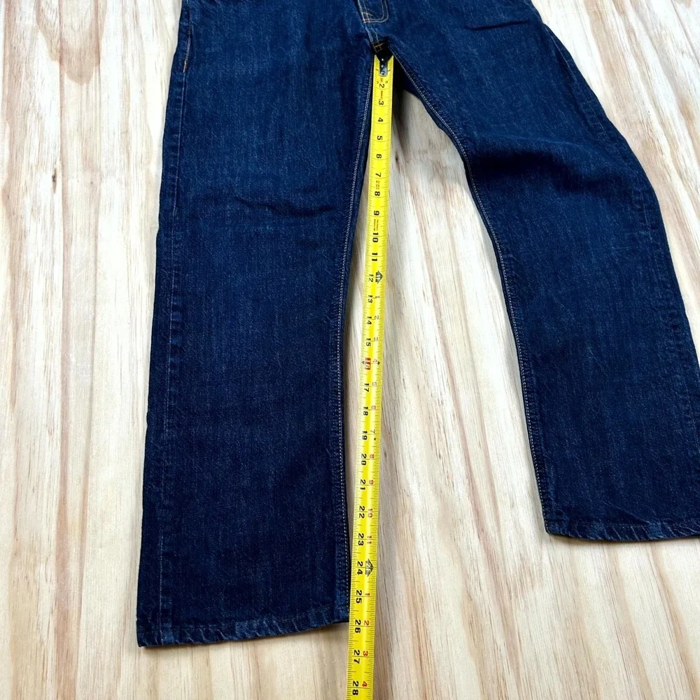 Nudie Jeans Co. Mens 30x26 Blue Denim Dark Wash Straight Leg Button Fly Everyday